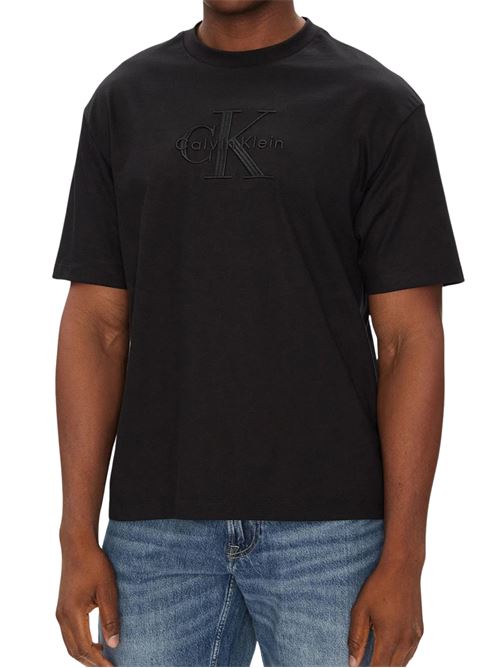 T-shirt nera in cotone Calvin Klein Jeans | LV04RB295GUB1